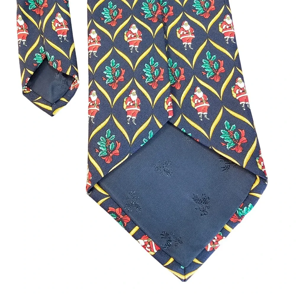 Vintage Brooks Brothers Makers Silk Tie Santa Christmas‎ USA Holiday Novelty